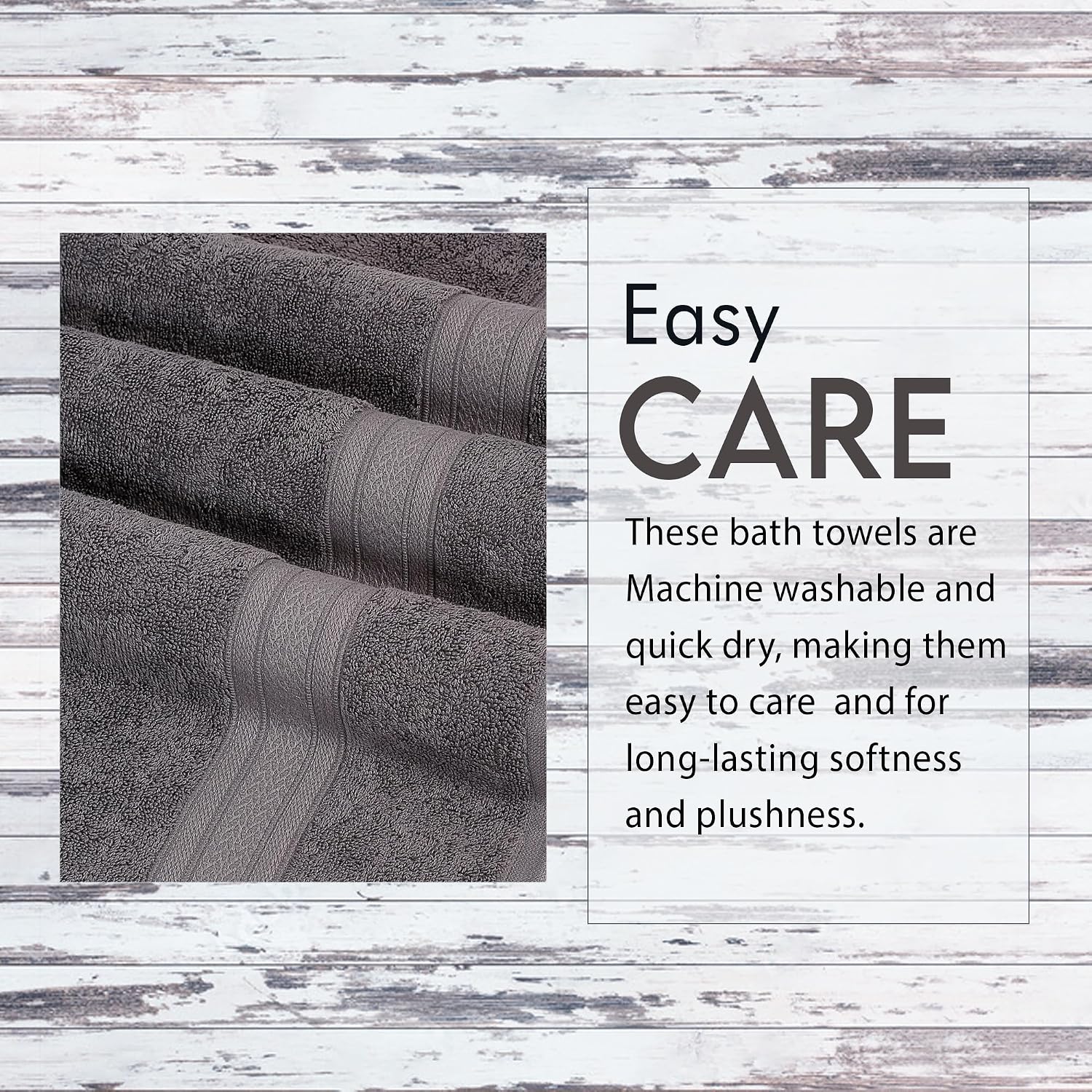 Ambra Linens 500 Gsm Highly Absorbent Towel, 100% Cotton, Soft & Plush, All Seasons Use, Large, Everyday Use, Durable (Solid Grey)