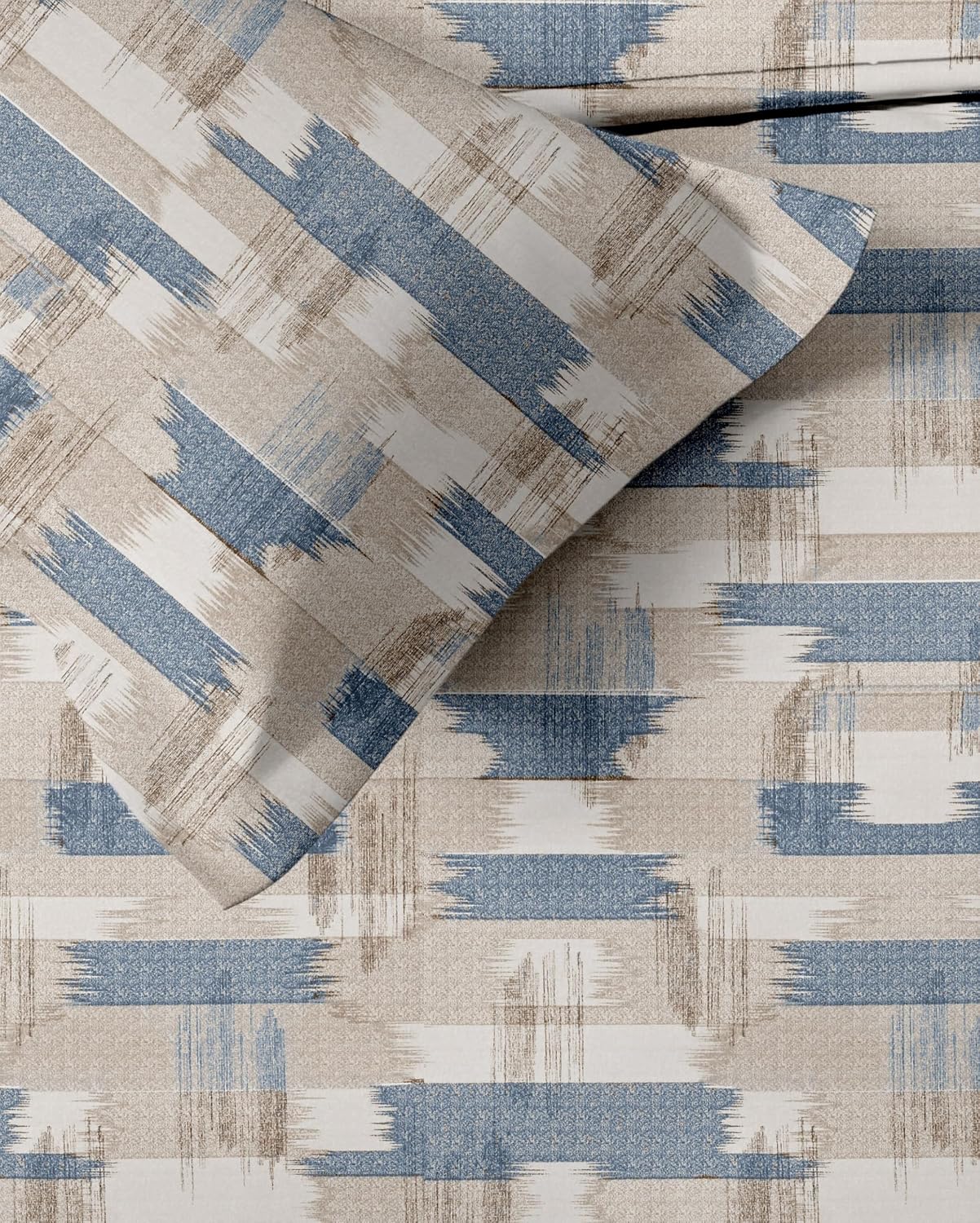 Jaipuri Design Cotton King Size Printed Bedsheet With 2 Pillow Covers - 108 X 108 Inches, Beige & Blue | Ideal For Home Use & Perfect For Gifting On Weddings, Housewarmings & Festivals