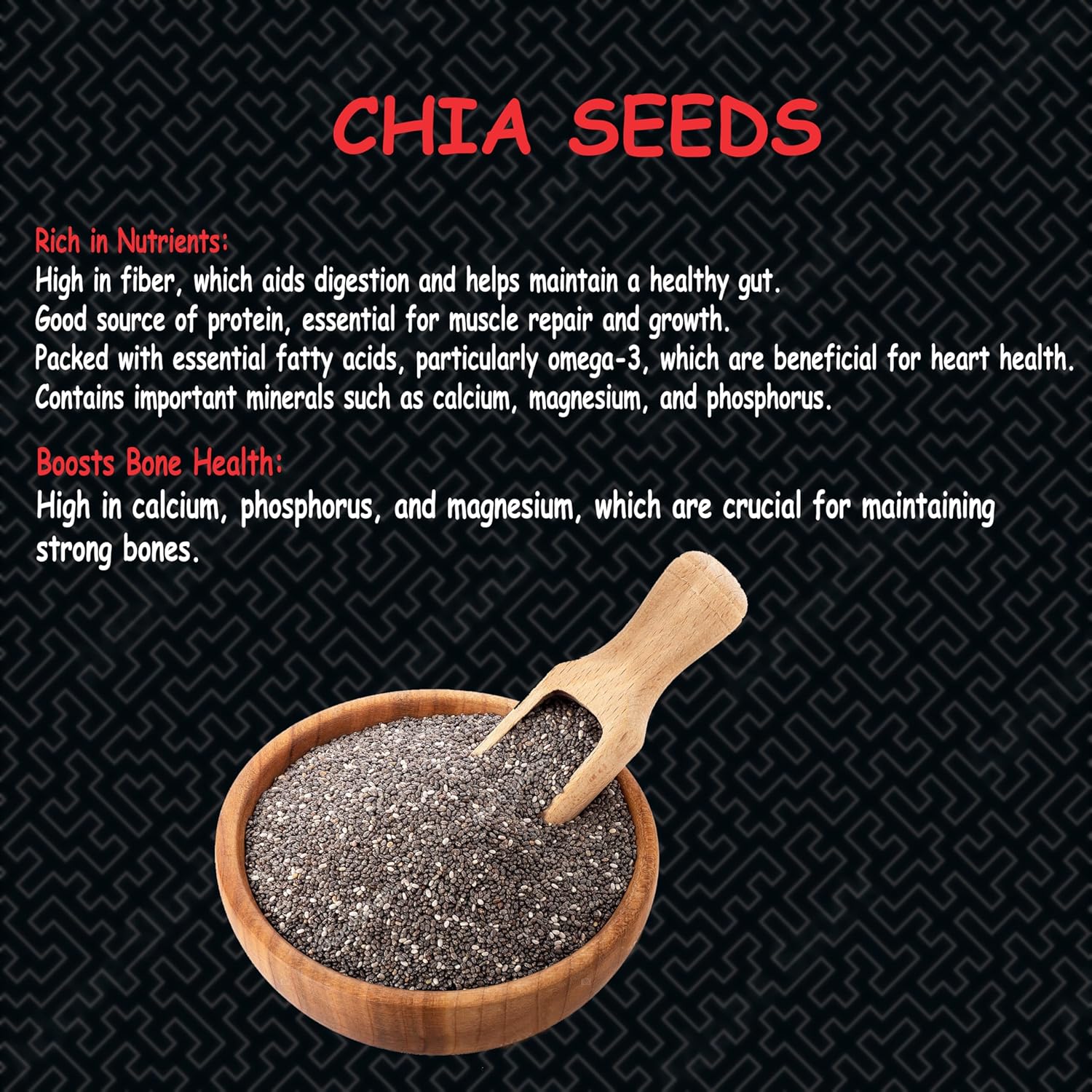 Waaho Chia Seeds, Organic, High Protein, Low Calorie, For Health & Weight Loss, Essential Nutrients Like Fibre, Protein, And Omega-3 Fatty Acids | 500gm 1.1lbs