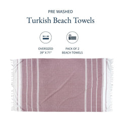 Lane Linen 100% Cotton Beach Towel With Bag Towels | Oversized Pool Absorbent Extra Large Quick Dry Sand Travel Towel - Fired Brick (2 Piece)