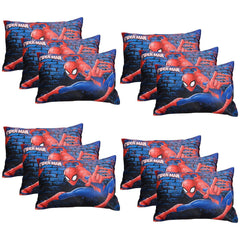 Kid's Soft Pillow For Sleeping, Marvel Spiderman Print Pillow, Navy Blue - 12 X 18 Inch | Suitable For All Sleepers, Multipurpose & Comfortable, Breathable, Washable - Pack Of 12