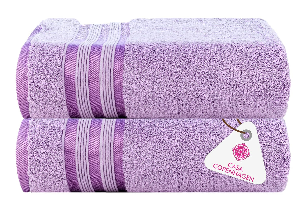 Casa Copenhagen Egyptian Cotton Exotic Hand Towel 400 Gsm (Rasin Purple Rose)- 2 Pcs