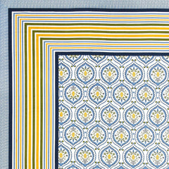Bedsheet For Queen Bed With 2 Pillow Covers - 90 X 108 Inches, White & Blue | Pure Cotton Traditional Jaipuri Printed | Ideal For Both Everyday Use & Special Events