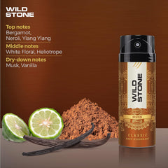 Wild Stone Classic Musk Body Spray Men Deodorant 225ml 7.6 Fl.oz. | Perfect For Use Partywear