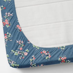 Printed Double Bedsheet With 2 Pillow Cover - 72 X 78 X 6 Inches, Blue | All Around Elastic Fitted Bedsheet | Super Soft Polycotton With 200 Thread Count