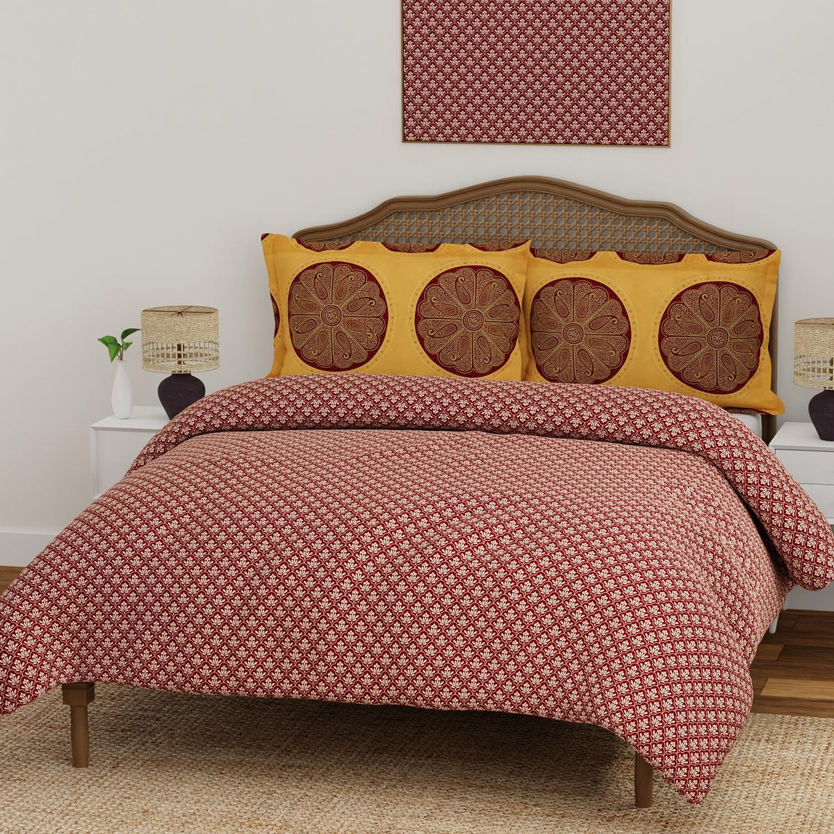 Cotton Bedsheet For King Size With Pillow Cover Set - 108x108 Inches, Brown | Breathable & Light Weight, All Season Comfort-Ideal For Daily Use & Gifting Bedsheet
