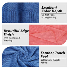 Urbanleaf Microfiber Large Bath Towel 300 Gsm | Quick Dry Super Absorbent - Bath Towel For Men & Women | Pack Of 2 (Blue & Pink)