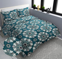 Winter Warm Double Bedsheet For King Size With 2 Pillow Covers | Size 72x78x9 Inches, Green Damas - Warm Bedsheet For Winter | Ideal Gift For Friends, Family & Relatives