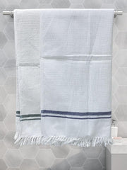 Athom Trendz Living Eco Saviour Premium Cotton Bath Towel 400 Gsm | Ultra Soft Super Absorbent Eco-Friendly Pearl White Bath Towels | Machine Washable- Pack Of 2