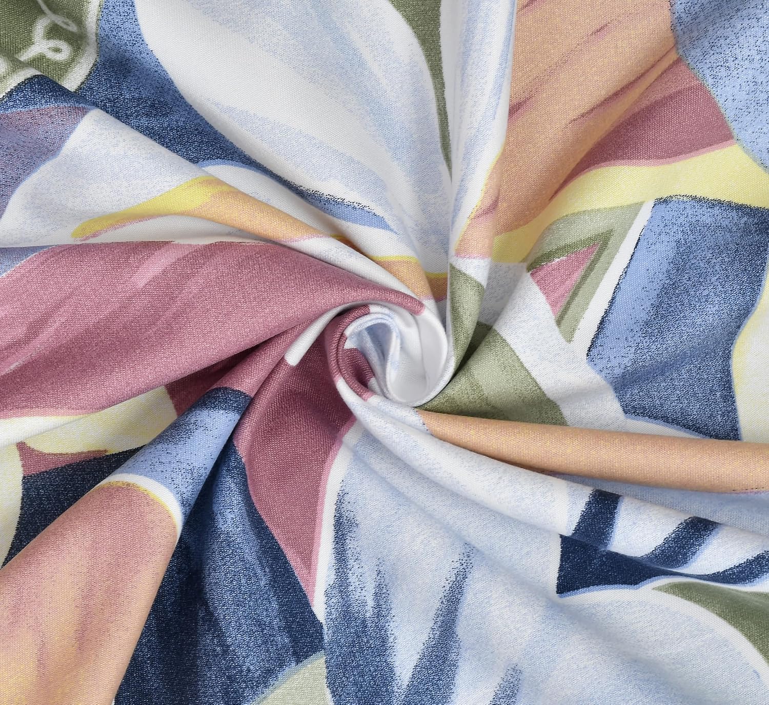 Cotton Elastic Fitted Bedsheets Single Bed With 1 Pillow Covers - 36x78x8 Inches, Multicolor | Coordinated Print Design Bedsheet | 210 Thread Count