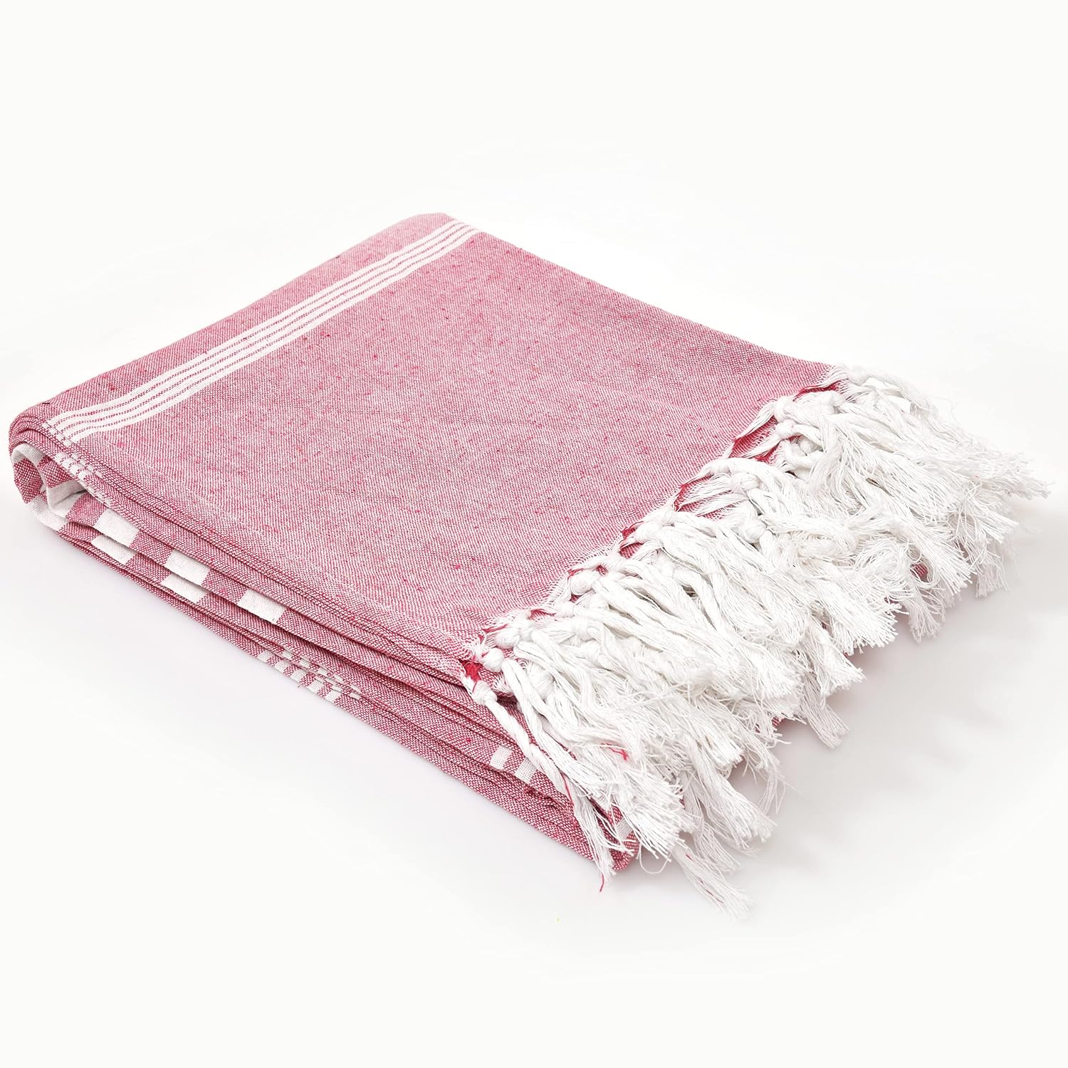100% Cotton Double Bedsheet With Two Pillow Cover - Queen Size 90 X 100 Inches, Pink | Handloom Cotton Bedsheets For Double Bed | All Season Comfort