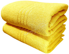 Hashirex Craft Men'S Pure Xxxl Cotton Bath Towel 1300 Gsm (Yellow) - Pack Of 2
