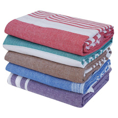 Comfort Weave Cotton Plain Bath Towels 250 Gsm Multicolor (Set Of 5)