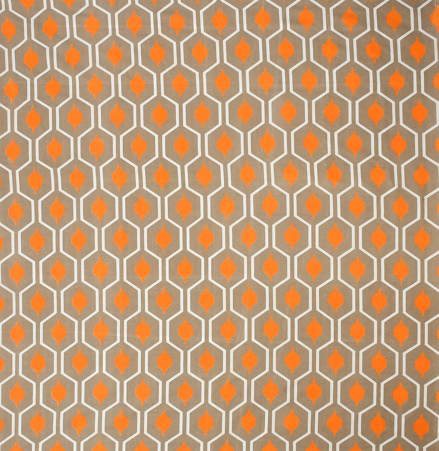 Double Bedsheet With 2 Pillow Covers Size 72 X 72 X 10 Inches, Brown & Orange | Cotton Feel All Around Elastic Fitted - Queen Size Bedsheets, Super Soft