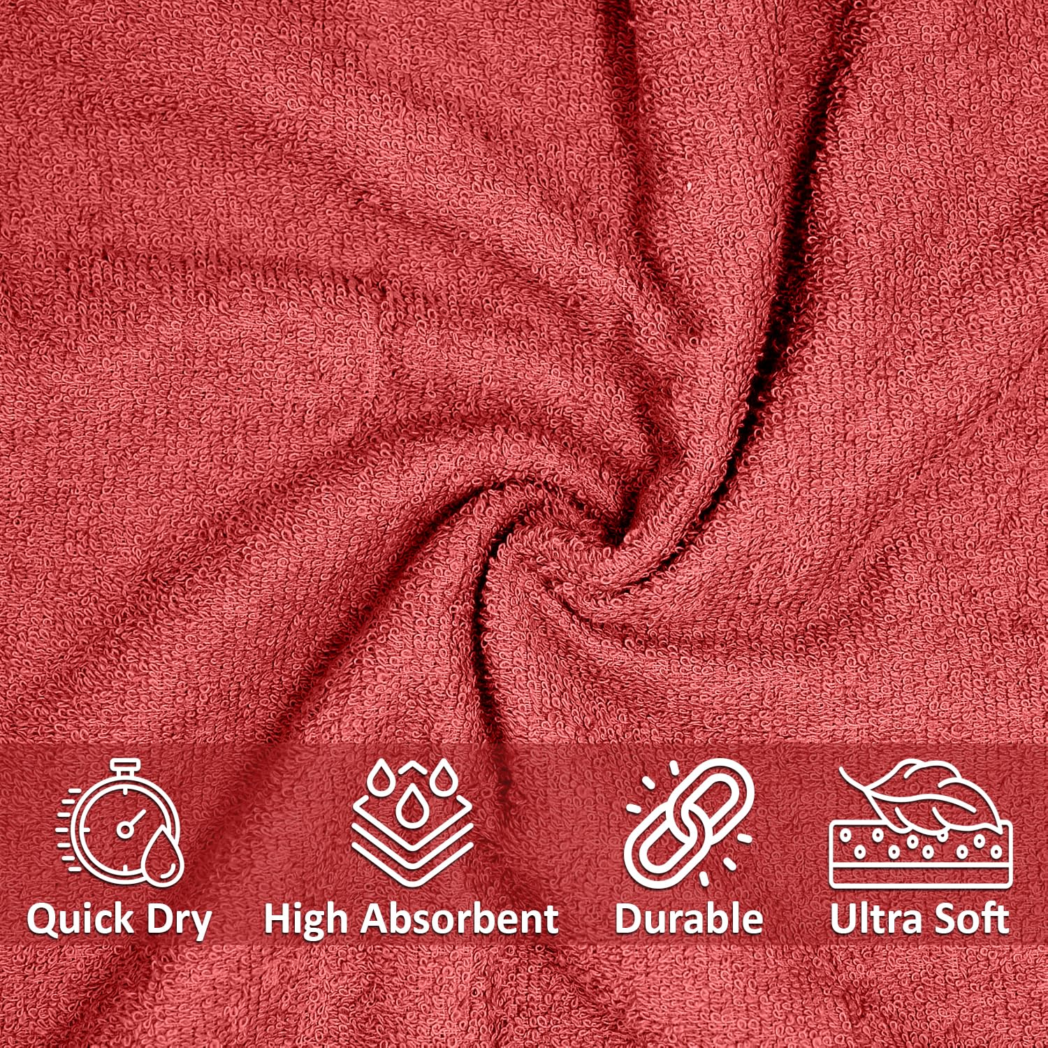 Swaursaha Premium Cotton Hand Towel 400 Gsm | Ultra Soft, Quick Dry, Super Absorbent Towel (Maroon) - 2 Pcs