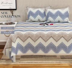 100% Cotton Double Bed Bedsheet Set With 2 Pillow Covers - 90 X 90 Inches, Multicolor | 144 Thread Count Soft & Breathable, Perfect For All Seasons