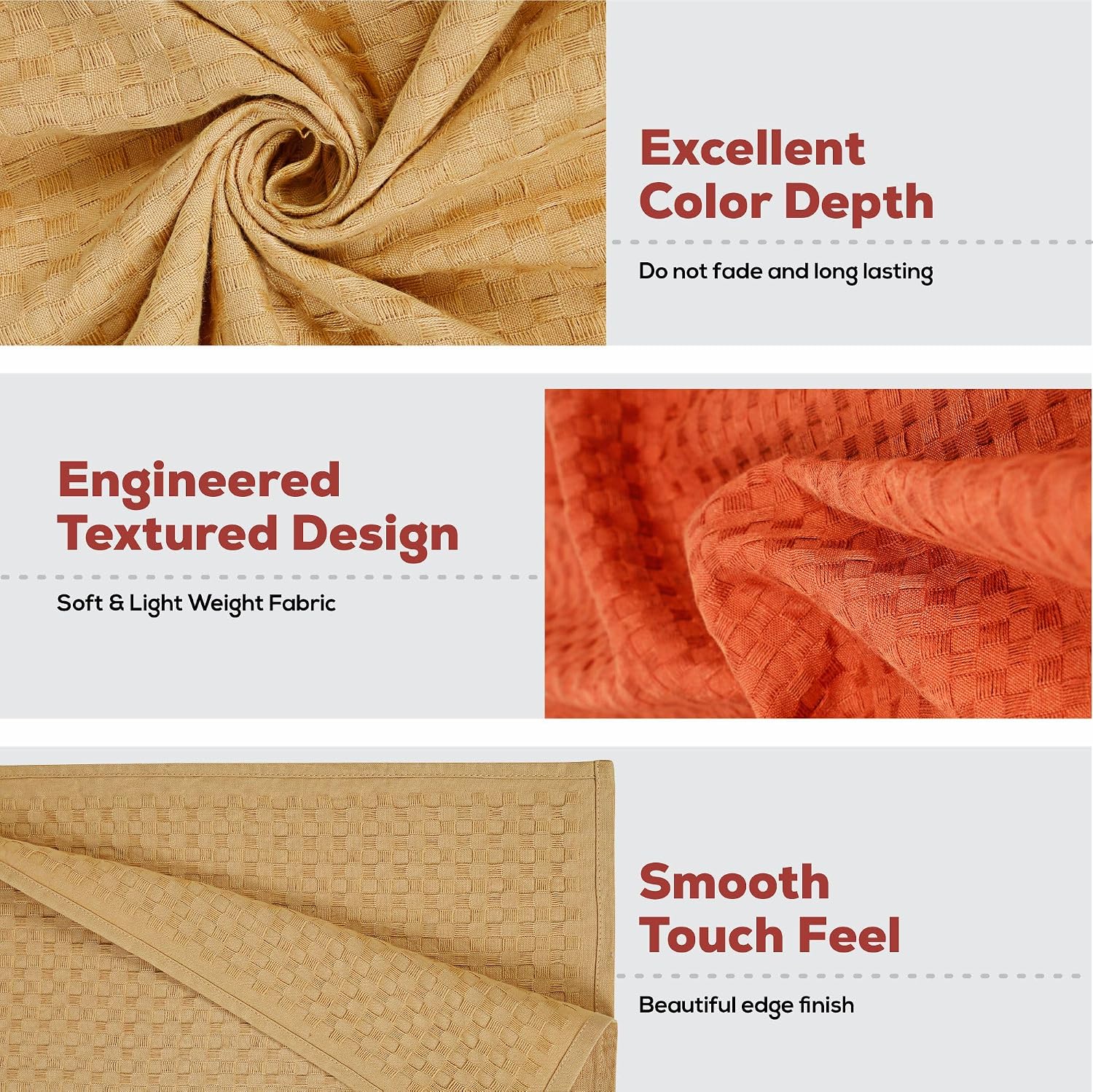 Eco Sense Basket Weave 100% Cotton Luxuriosly Bath Towels 700 Gsm | Soft, Super Absorbent, Large Size Quick Dry Bath Towel - Sandal & Cinnamon (Pack Of 2)