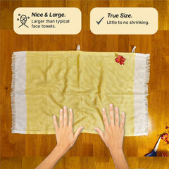 Indihaus Bamboo Hand Towels 300 Gsm | Super Soft & Absorbant (Teal & Yellow)- Pack Of 4