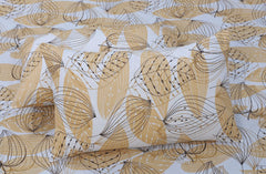 Cotton Bedsheet For King Size With 2 Pillow Covers - 108 X 108 Inches, Brown & White | Soft & Comfortable Feel To Your Skin