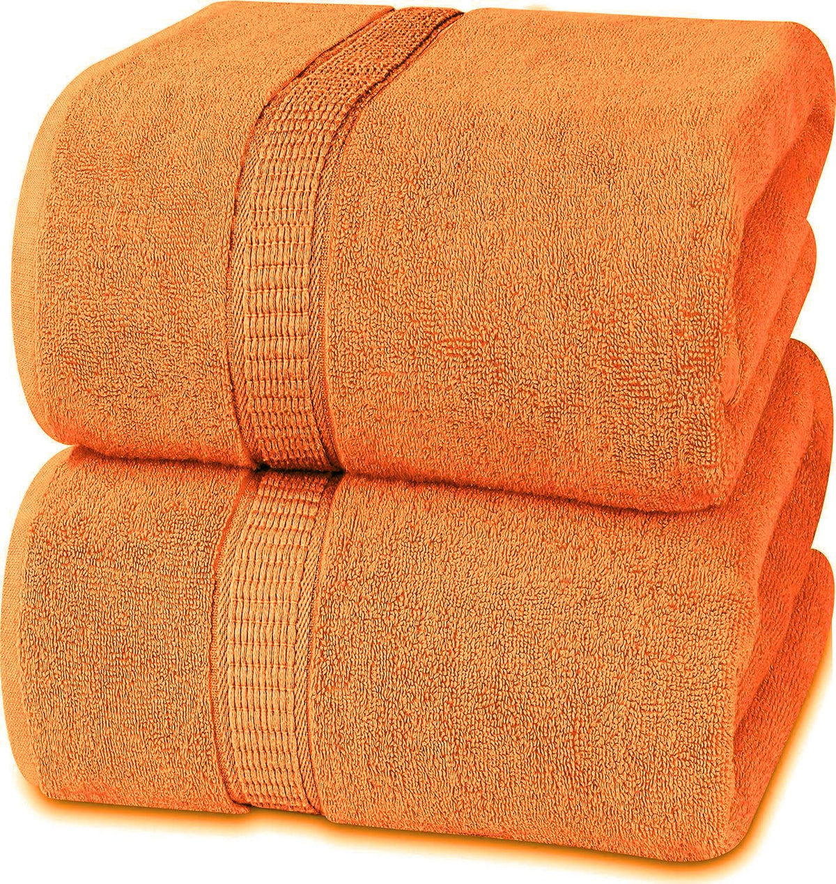 Rewop Microfiber Bath Towels 1200 Gsm | Large Size-Super Soft Coral Fleece Bathing Towel With Hook Quick Dry Super Absorbent-Bath Towel For Men & Women (Orange)- Pack Of 2