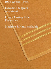 100% Cotton Bath Towel 450 Gsm | Large Size Soft & Absorbent Sport & Beach Bath Towel (Brown)