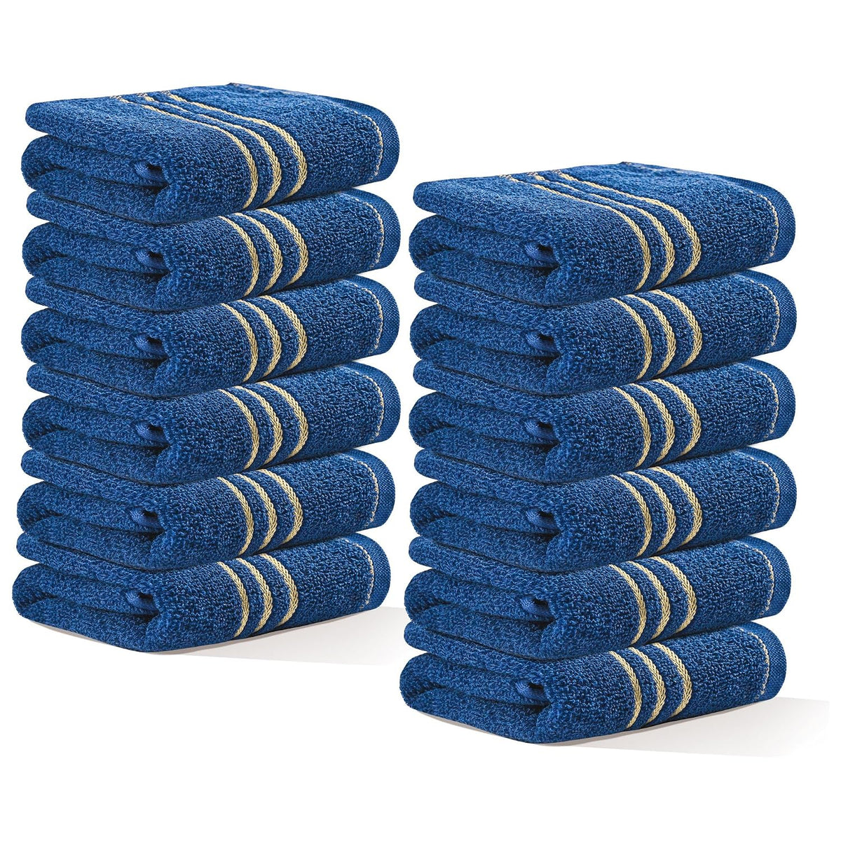 Kuber Industries Soft Cotton Face Towel 1800 Gsm | Easily Washable Face Towels (Dark Blue) - Pack Of 12