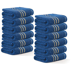Kuber Industries Soft Cotton Face Towel 1800 Gsm | Easily Washable Face Towels (Dark Blue) - Pack Of 12