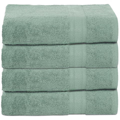 Ambra Linens 100% Cotton Large Size Bath Towel 2 Kg | Highly Absorbent Soft & Plush All Seasons Use (Aqua Green) - 4 Pcs