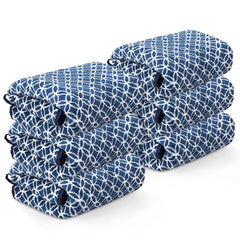 Heart Home Microfiber Soft Face Towels 1300 Gsm | Quick Dry & Absorbent Hanging Hand Towels Circle - Blue (Pack Of 6)