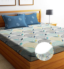 Elastic Fitted King Size Bedsheet With 2 Pillow Cover | Size 72x78 Inches, Multicolor | Skin, Soft & Breathable, Luxurious Cotton | 250 Thread Count