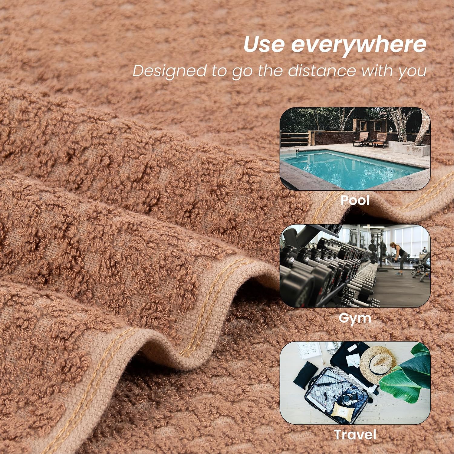 Mush Bamboo Bath Towel | Popcorn Weave 450 Gsm Large Towel For Men & Women | 3x Softer & Absorbent Than Cottton, Desert Sand