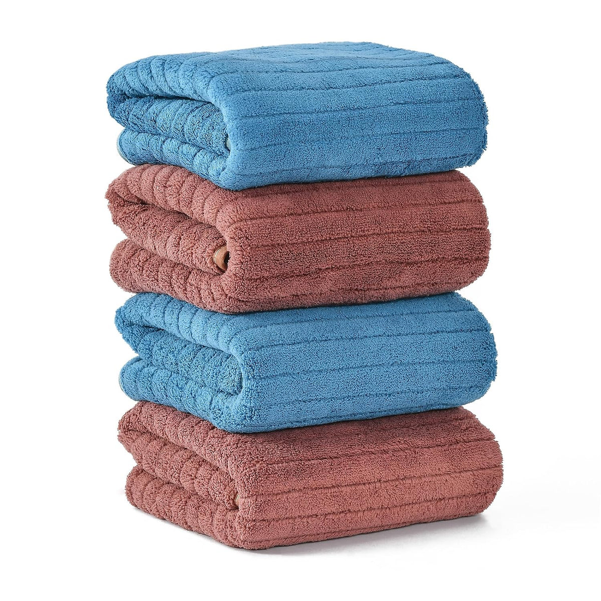 Urbanleaf Stripe Microfiber Hand Towels 340 Gsm | Gym & Workout Towels, Pack Of 4 (Multicolor 4)