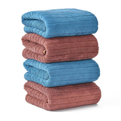 Urbanleaf Stripe Microfiber Hand Towels 340 Gsm | Gym & Workout Towels, Pack Of 4 (Multicolor 4)