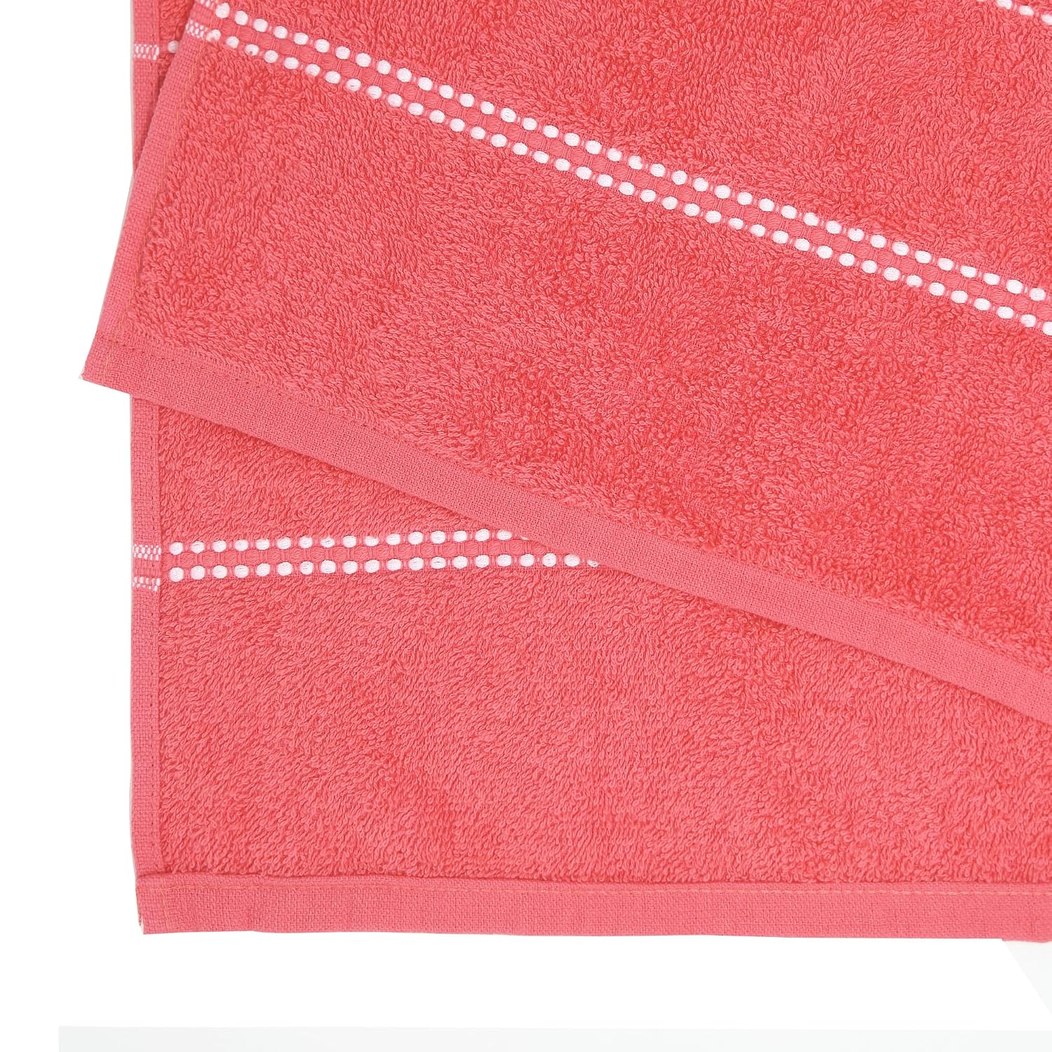Trident 100% Cotton Luxury Bath Towels 500 Gsm | Sanitized Finish, Quick Dry, Travel Friendly Bath Towel - Camellia Rose (Pack Of 2)