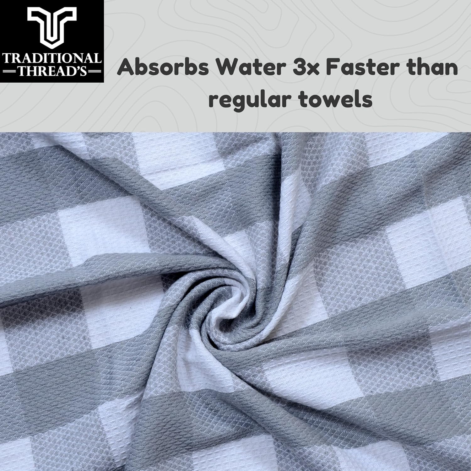 Traditional Thread'S 100% Cotton Large Size Bath Towel 400 Gsm, | Ultra Soft, Absorbent, Light Weight & Quick Dry Bath Towel Set Of 2 (Checked)