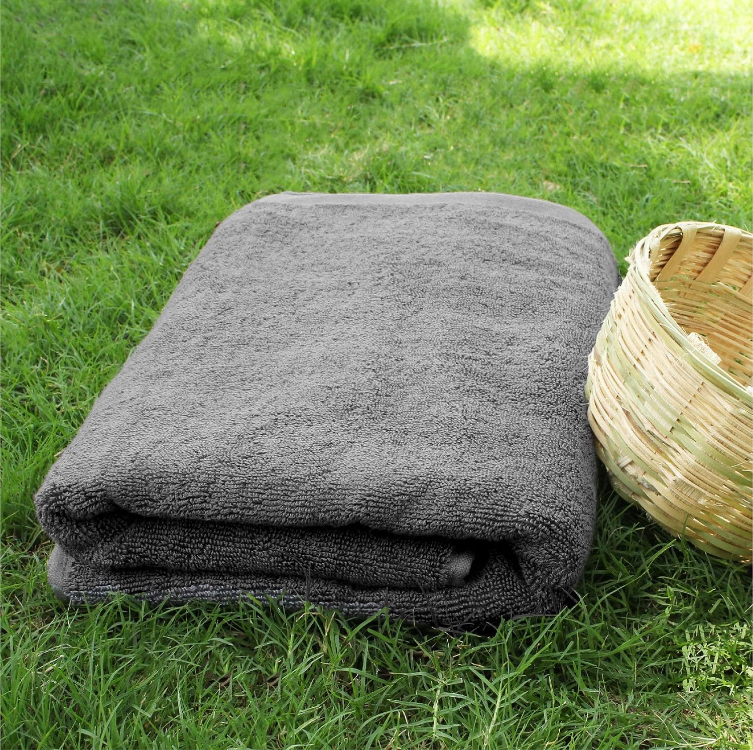 Heelium Bamboo Bath Towel 1500 Gsm | Ultra Absorbent 3x Softer Than Cotton Towels - Pack Of 3 (Grey)
