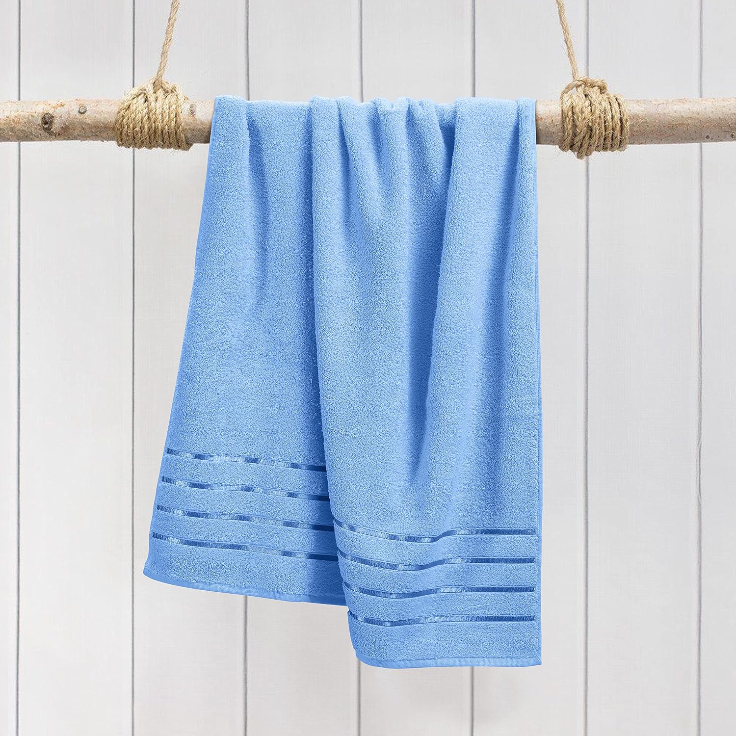 Spread Spain 100% Cotton Hand Towel 600 Gsm | Soft, Fluffy, Super Absorbent & Quick Dry Towels For Pool, Spa & Gym (Blue) -Set Of 2