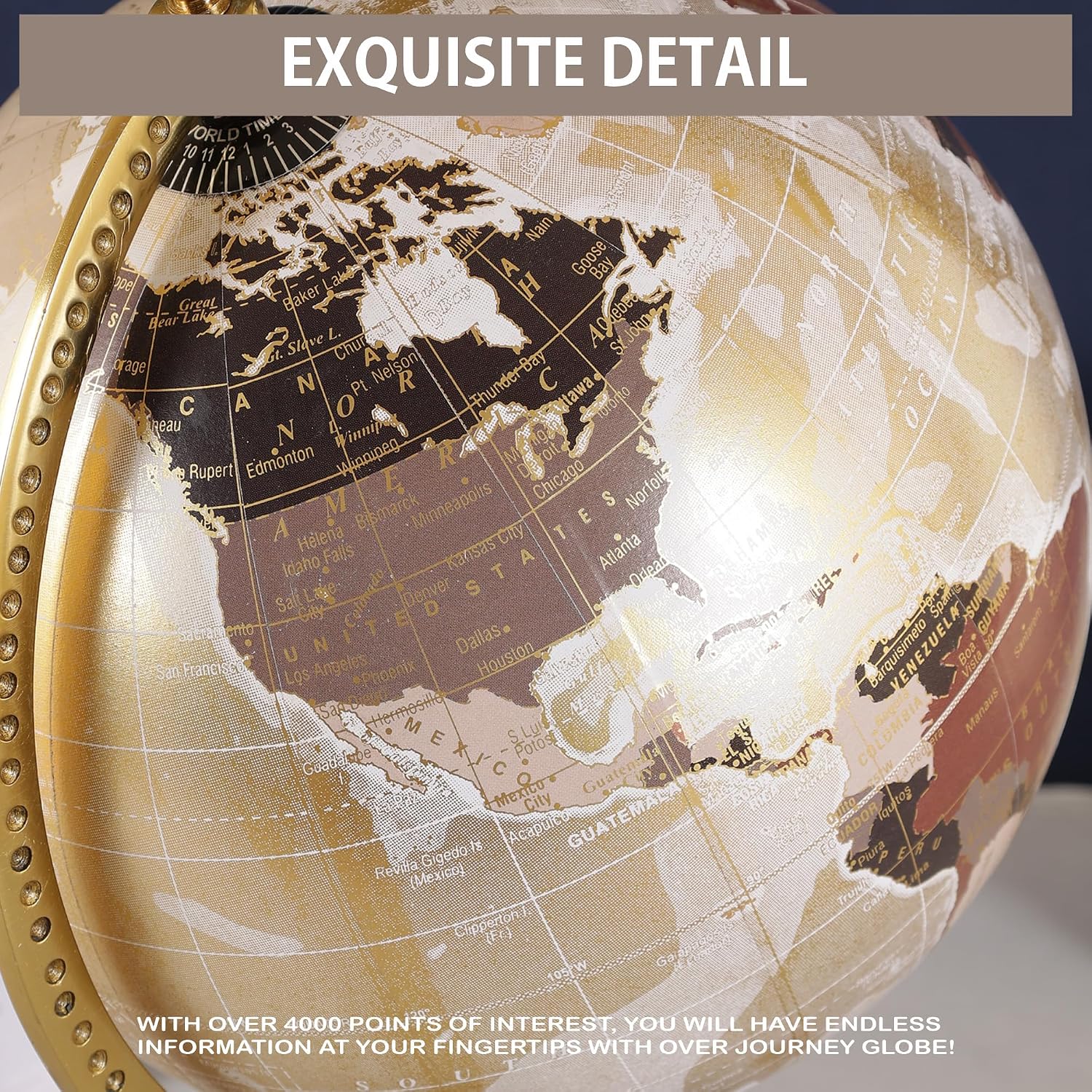 Rotating World Globe 8 Inch With Designer Metal Stand For Show Pieces, Office Decor, Study Table Decor, Birthday, Party Gifts & Anniversary, For Students Learning, Pack Of 1