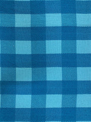 Athom Living Premium Cotton Light Weight Quick-Dry High Absorbent Cotton Bath Towel 250 Gsm, S (Blue Checks)