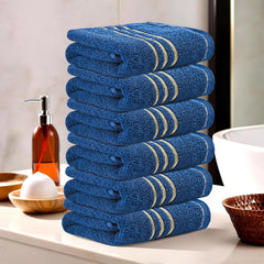 Kuber Industries Soft Cotton Face Towel 900 Gsm | Easily Washable Face Towels (Dark Blue) - Pack Of 6
