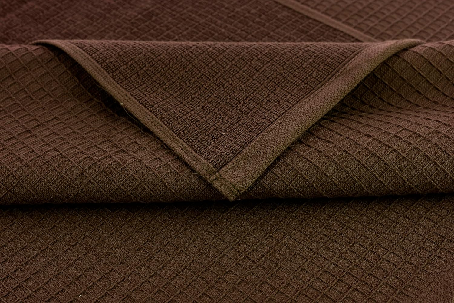 Casa Copenhagen Egyptian Cotton Waffle 1 Pcs Large Bath Towel 500 Gsm (Brown)