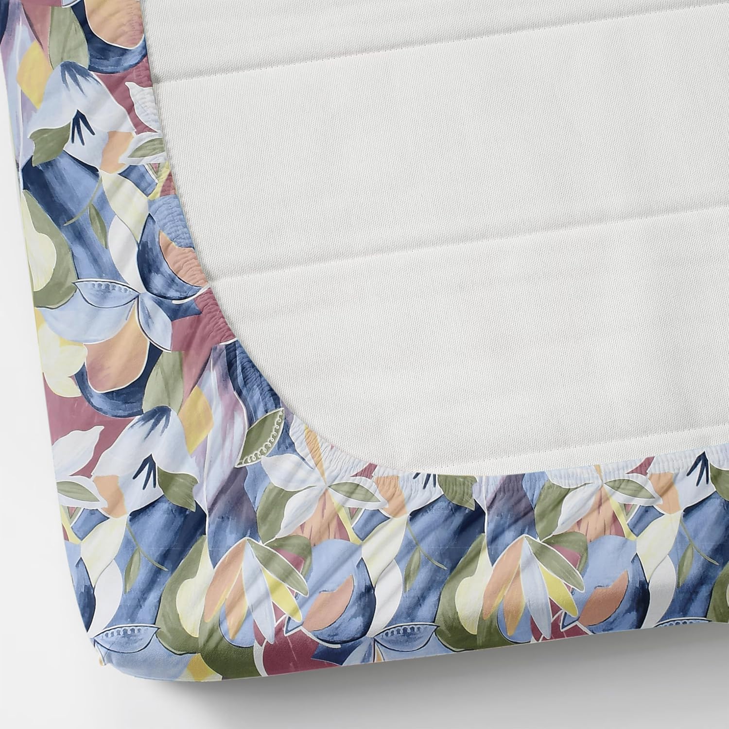 Cotton Elastic Fitted Bedsheets Single Bed With 1 Pillow Covers - 36x78x8 Inches, Multicolor | Coordinated Print Design Bedsheet | 210 Thread Count