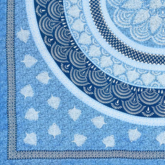 Flower Jaipuri Print 100% Cotton Double Bedsheet For Queen Size With 2 Pillow Covers - 82 X 92 Inches, Blue | Better Use Soft Detergent For Long Durability