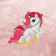 Maxoshine Microfiber Kids Bath Towels 400 Gsm | Quick Dry Super Absorbent Super Soft Bath Towel For Babies Toddler-Baby Towel - Peach (Unicorn Design)