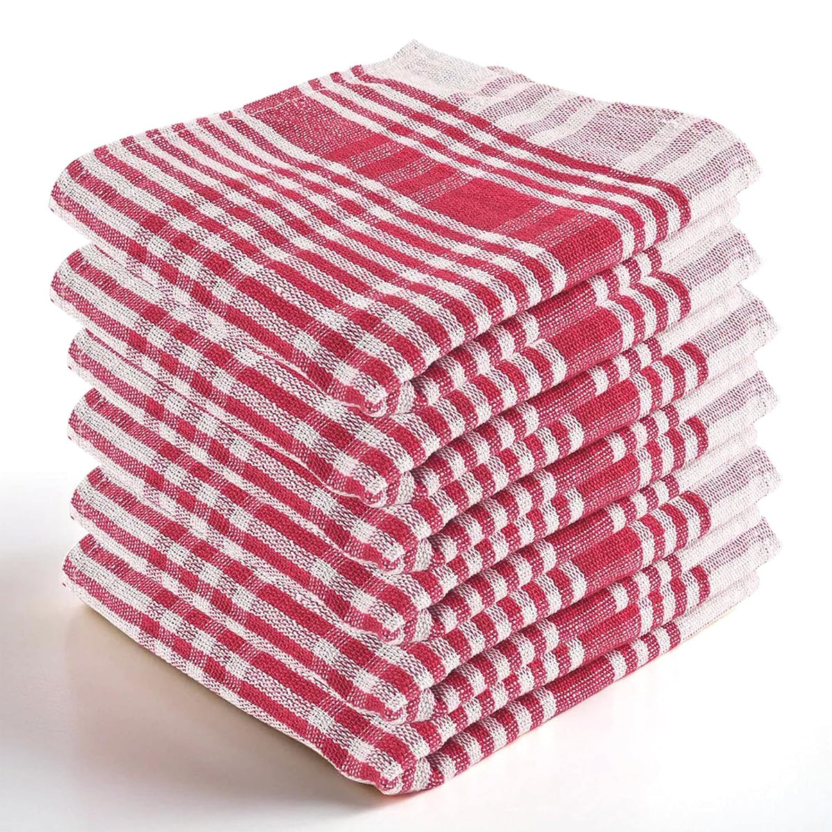 Kuber Industries Cotton Kitchen Towel 200 Gsm | Fridge, Table, Kitchen Platform Cleaning & Roti Napkins - Pink (6 Piece)