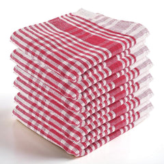 Kuber Industries Cotton Kitchen Towel 200 Gsm | Fridge, Table, Kitchen Platform Cleaning & Roti Napkins - Pink (6 Piece)