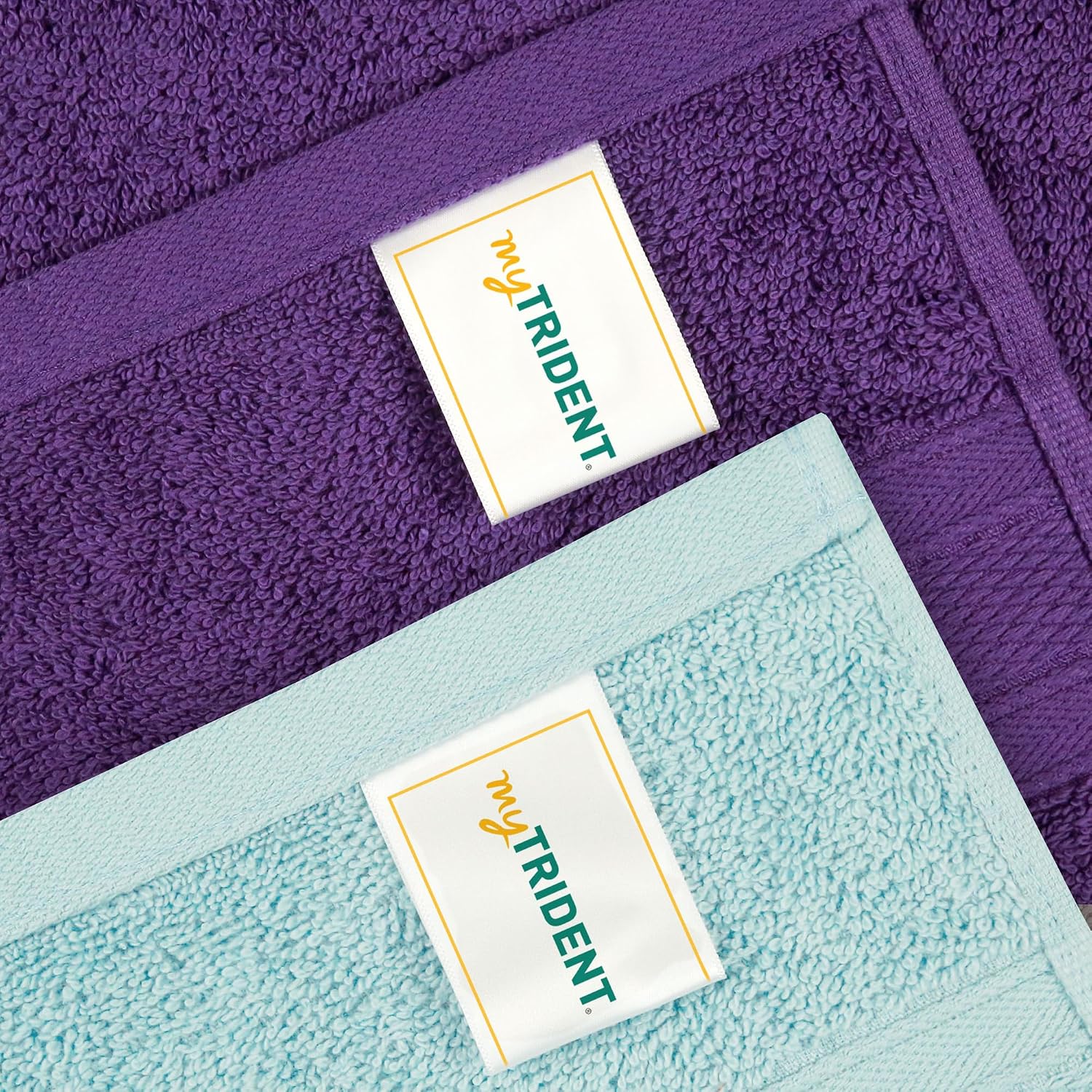 Mytrident Soft Comfort Air Rich 100% Cotton Hand Towel 800 Gsm | Highly Absorbent Towels For Men & Women Hand Towel (Nile Blue & Plum) - 4 Pcs