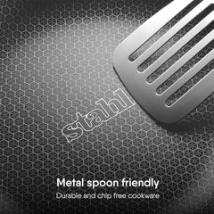 Artisan Hybrid Triply Non Stick Tasla With Lid, 2 Liters | Stainless Steel Kadai Or Tasla For Cooking - Triply Kadhai Or Tasla Metal Spatula Friendly, Induction & Gas Stove Compatible, 22 Cm