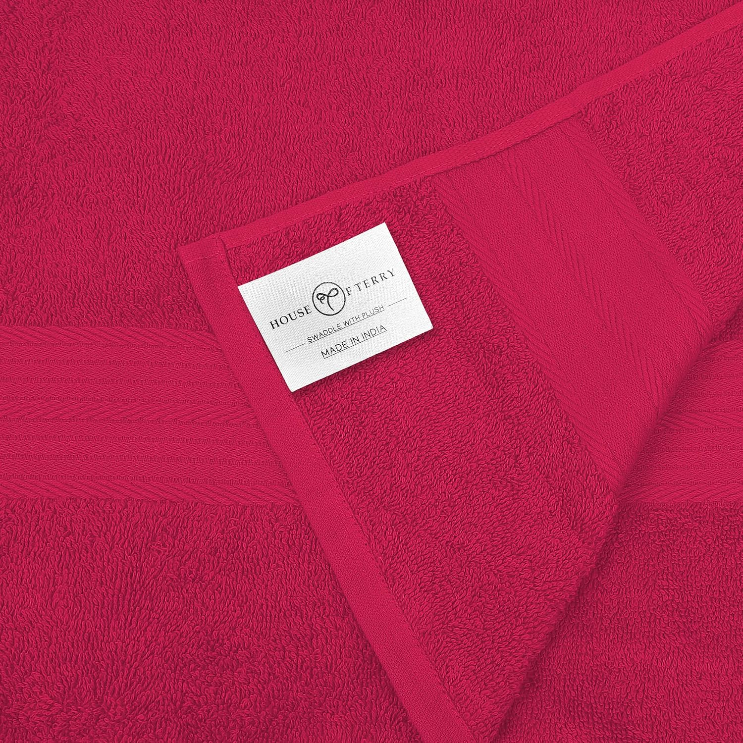 House Of Terry 100% Cotton Bath Towel 1000 Gsm | Quick Dry, Soft & Absorbent, Fade-Resistant, Skin-Friendly Large Size Towel (Paradise Pink & Brown) - Pack Of 2