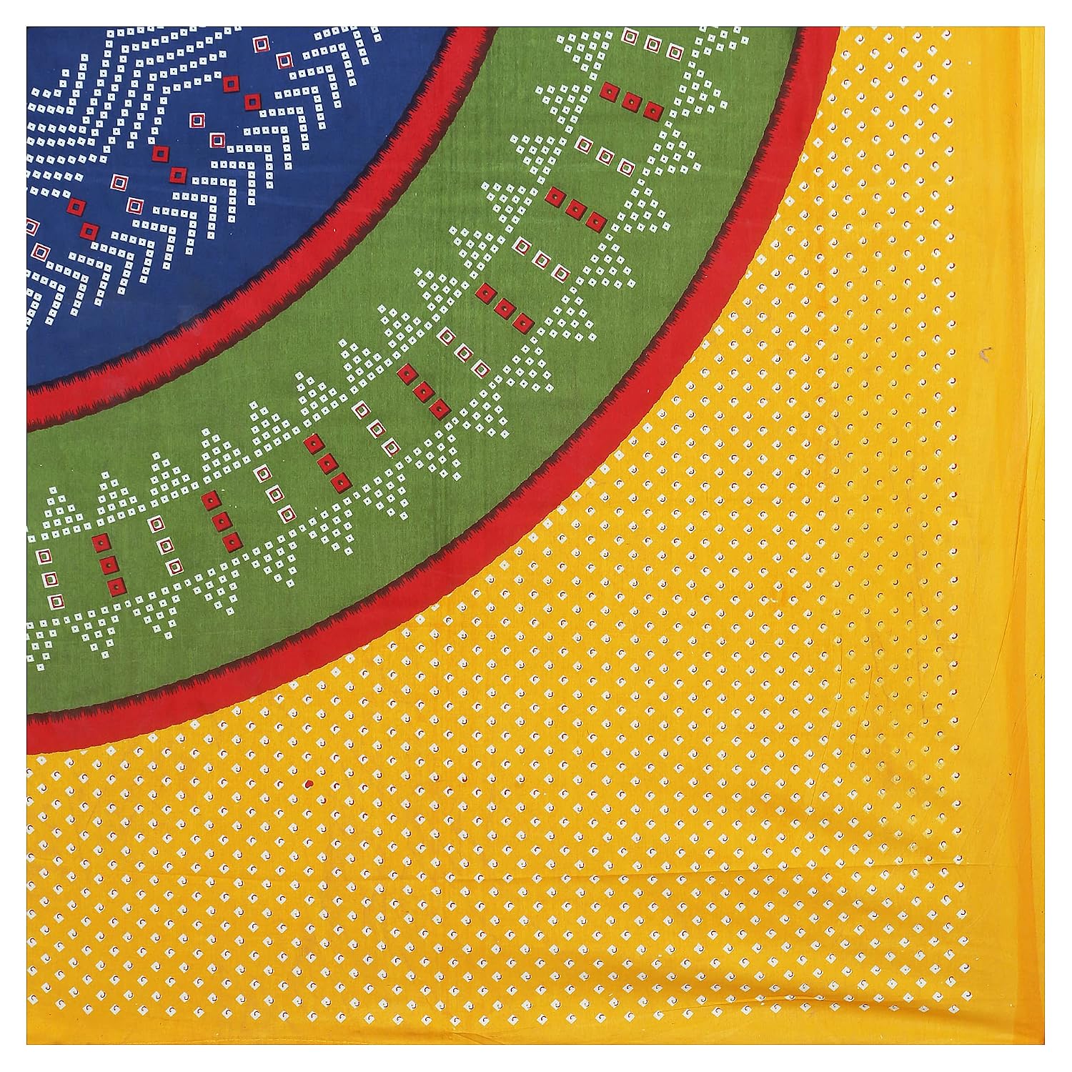 Pure 100% Cotton Double Bed Sheet With 2 Pillow Covers - 90 X 100 Inches, Yellow | Beautifully Handcrafted Traditional Bedsheets - Skin Friendly Fabric
